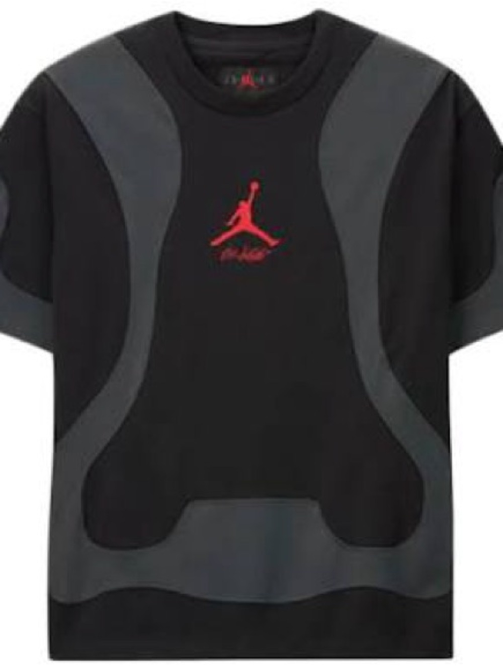 Jordan Black & Gray Short Sleeve Tee with Red Jumpman Logo
